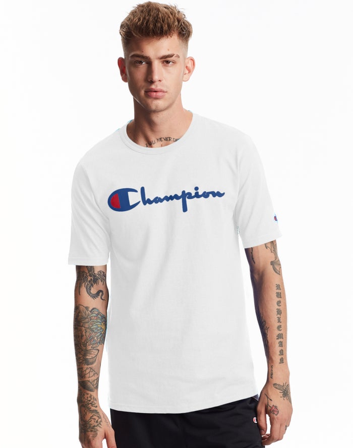 Camiseta Champion Hombre - Heritage Vintage Logo ( Blancas ) 0346892-HR